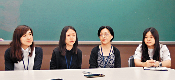 ■啟基學校(港島)英數老師。左起:林思沛、周沛璇、王寶儀、陳慧儀。 姜嘉軒 攝