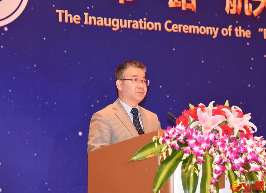 中国国防科工局总工程师、中国国家航天局秘书长田玉龙在西安出席航天日主场相关活动。(记者 李阳波 摄)