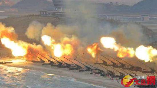 資料圖：朝鮮炮兵實彈演習