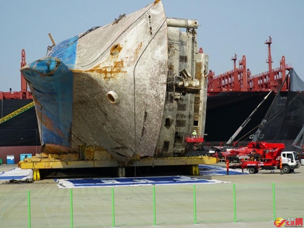 「世越号」沉没3年，残骸上月打捞上岸。(法新社资料图片)