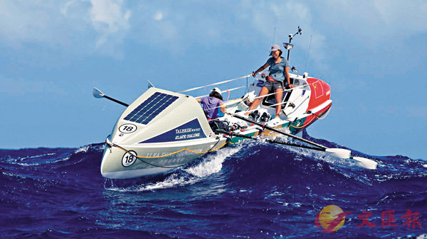 ■汕大四女生組隊划艇橫渡大西洋，乘風破浪。 受訪者供圖