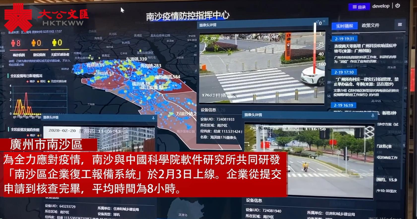 �u防疫�v�u經濟�v兩不誤信息技術支持南沙有序復工 