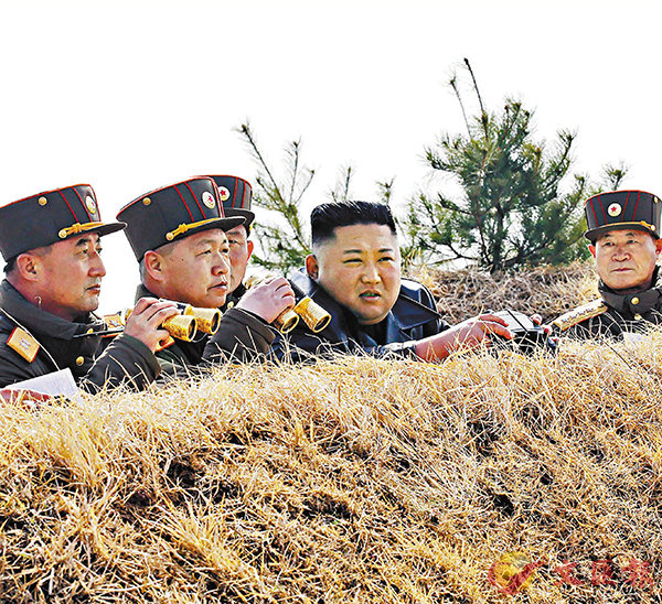 ■ 朝鮮公開金正恩現場視察演習照片。美聯社