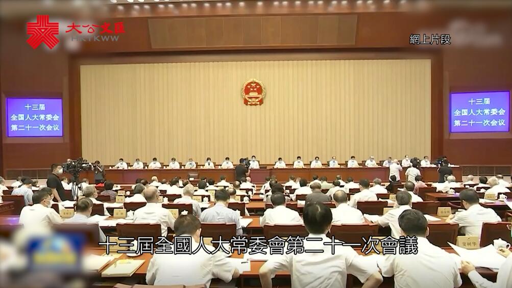 全國人大常委會全票通過 港立法會全體議員延任不少於一年 
